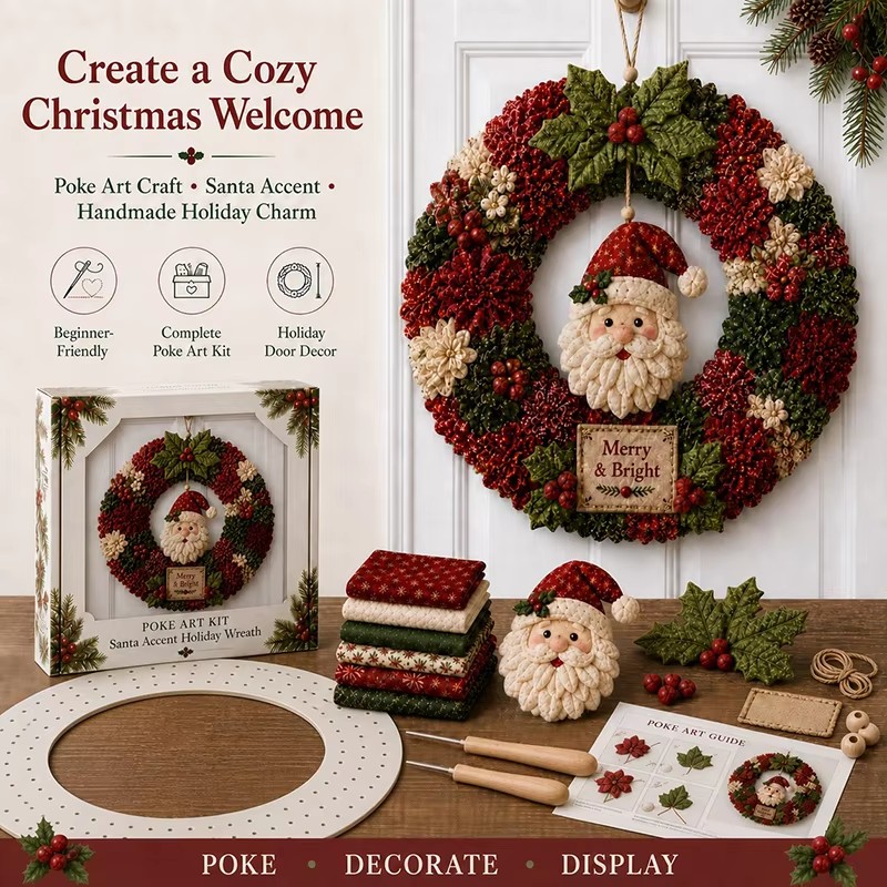 Sewing Kit - 3D Christmas Fabric Poke Art Kit