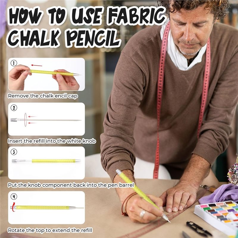 White Refill Fabric Markers An - огляд і ціна Tailor Chalk Marker