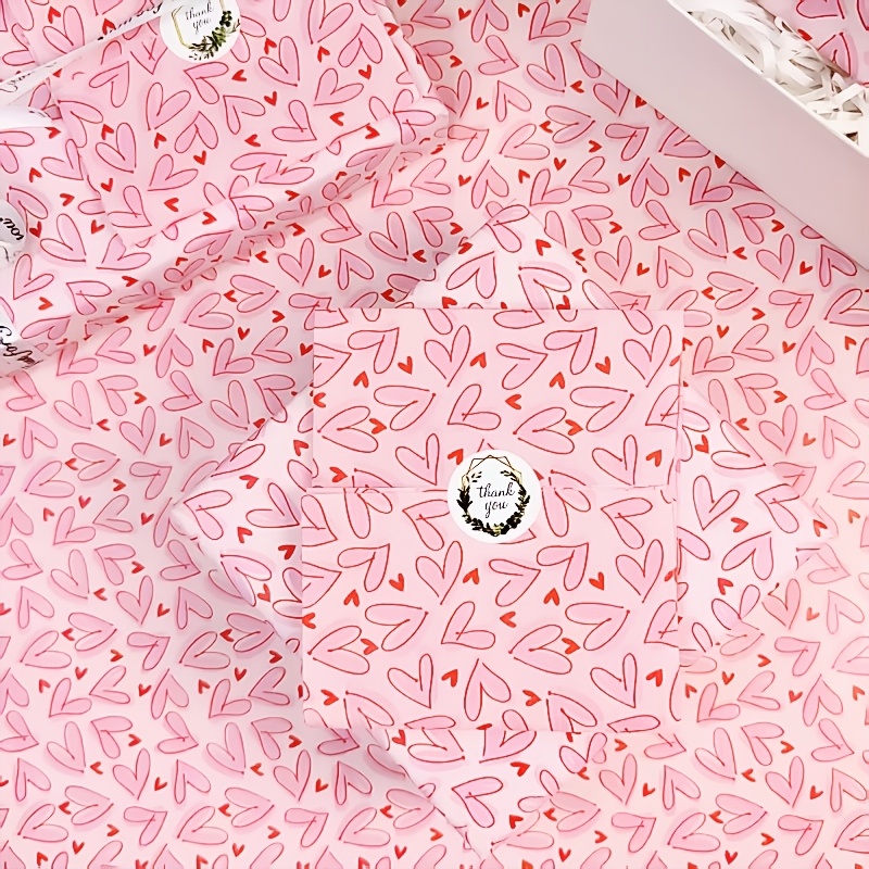 50 Sheets Bright Pink Heart Ti - огляд і ціна Pattern Tissue Paper
